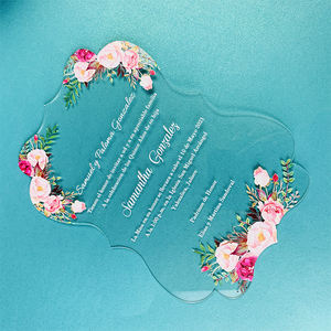 Impresión uv personalizada, logotipo <span class=keywords><strong>de</strong></span> lámina dorada, tarjeta <span class=keywords><strong>de</strong></span> invitación acrílica <span class=keywords><strong>de</strong></span> boda, diseño sin cantidad mínima - Product Image 6