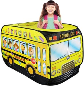 Nueva gran oferta, autobús escolar con forma de coche, tienda de juegos emergente para niños, casa de juegos plegable para interiores y exteriores para niños pequeños y niñas - Product Image 3