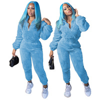 Nouvelle Collection 2026 : Ensemble Survêtement Femme Hiver en Polaire Double Face Épaisse Effet Fourrure Teddy – Deux Pièces