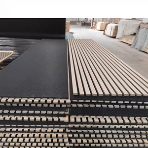 목재 베니어 MDF 슬랫 음향 벽 패널 방음 목재 슬랫 음향 벽 패널 목재 슬랫 아쿠패널 - Product Image 2