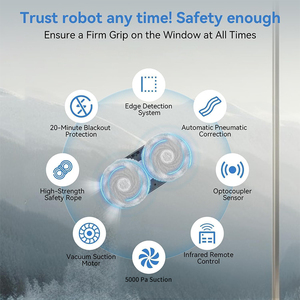 <span class=keywords><strong>Robot</strong></span> de nettoyage de vitres intelligent électrique, télécommandé, pour immeubles de grande hauteur, avec navigation programmable, pour nettoyage humide et sec - Product Image 5