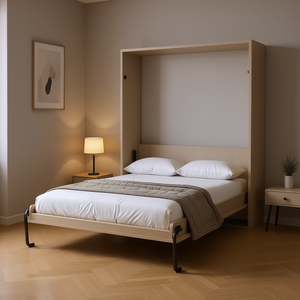 Kit de Cama Plegable Vertical Tipo Murphy Tamaño Queen, Diseño Moderno, Herrajes de Acero, Construcción con Paneles de Madera - Product Image 2