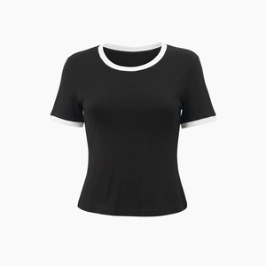 Top Corto Estivo da <span class=keywords><strong>Donna</strong></span> in Maglia con Spalle Scoperte, Tinta <span class=keywords><strong>Marrone</strong></span> - Product Image 2