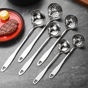 Hot Selling Kitchen Supplies Cooking Utensils Stainless Steel Hot Pot Spoon Long Handle Skimmer Spoon Soup Spoon