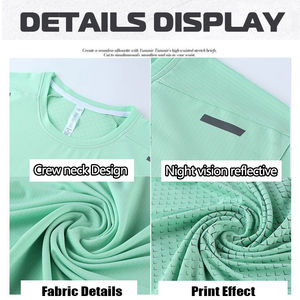 Venta caliente Medias de gimnasio de compresión de verano para hombres Camisetas de cuello redondo de secado rápido que debe <span class=keywords><strong>comprar</strong></span> para estudiantes universitarios y culturistas - Product Image 5