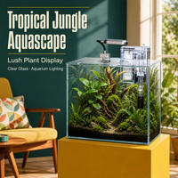 Aquarium de bureau moderne avec filtre externe, couvercle de sécurité pour PC et éclairage haute fidélité des couleurs, vente en gros personnalisée