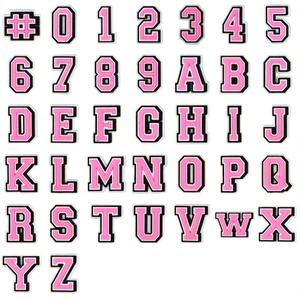 Breloques de chaussures en PVC rose multicouche en gros, lettres imperméables et durables, épingles alphabétiques en caoutchouc souple pour accessoires de sandales - Product Image 2
