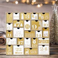 Nouvelle conception de calendrier de l'avent en carton vide en forme de sapin de Noël, petite boîte de rangement avec tiroir pour emballage cadeau
