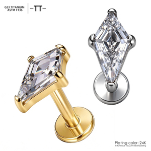 Pendiente de Titanio ASTM F136 con Circonita Cúbica 16G para Labret, <span class=keywords><strong>Tragus</strong></span>, Concha, Hélix, Cartílago, Lóbulo de la <span class=keywords><strong>Oreja</strong></span>, Joyería de Moda - Product Image 1