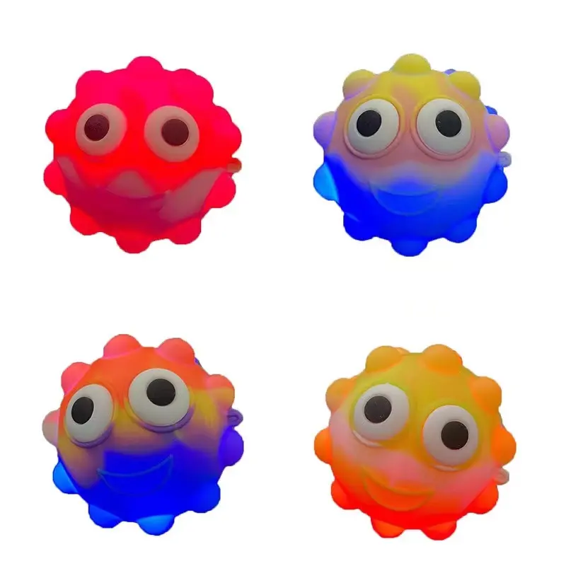 Hot Sale 3D Stress Pop Ball Zappeln Spielzeug Glow In The Dark Squeeze Pops Zappeln Spielzeug bälle für Emoticons