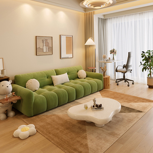 İtalyan Minimalist tarzı krem kum saç kedi çizilmeye dayanıklı oturma odası kanepe için küçük daireler villa fasulye Curd blok - Product Image 2