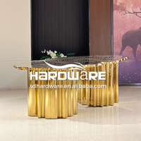 Ensemble de chaises et de tables de banquet d'hôtel moderne et romantique, base en acier inoxydable, VIP, mariage, fête, repas en plein air, location
