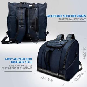 Sac à dos de voyage pour bottes de <span class=keywords><strong>ski</strong></span> et de snowboard pour hommes et femmes, avec fond imperméable et ventilation, logo imprimé, <span class=keywords><strong>housse</strong></span> pour <span class=keywords><strong>casque</strong></span> - Product Image 5