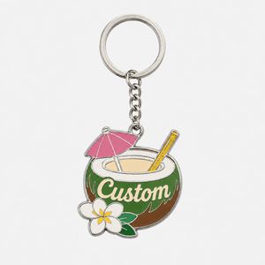 Porte-clés en métal personnalisé de haute qualité en forme de noix de coco, souvenir de fête sur la plage, cadeau de voyage le long de la côte - Product Image 2