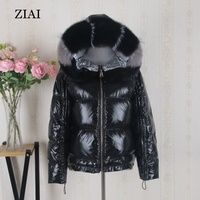 Vente en gros manteau réversible en duvet pour femmes col court en fourrure capuche femmes manteaux réversibles d'hiver Parka femme manteau à bulles veste bouffante