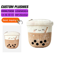 Dompet Koin Boneka Bulu Lembut Super Empuk Bordir Custom 18cm Isi Kapas PP OEM ODM 100 Pcs MOQ untuk Tas Hadiah Grosir