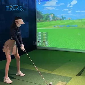 Kapalı spor simülatörü üreticisi projeksiyon interaktif ekran akıllı Golf oyunu simülatörü