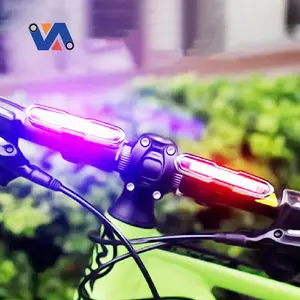 Gambar baru lampu sepeda Led terang, lampu depan sepeda tahan air, lampu keamanan bersepeda depan belakang, Set lampu belakang