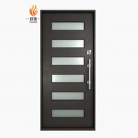 Porte d'entrée en acier de sécurité commerciale, porte en fer pour magasin, porte d'entrée moderne en métal, design de porte d'entrée sécurisée professionnelle