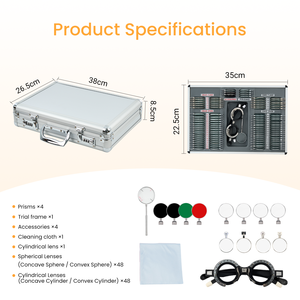 Aist Optics - Juego de Lentes de Prueba Oftálmicas JS-104B, Estuche de Aluminio con Anillos de Plástico para Insertar Lentes - Product Image 6