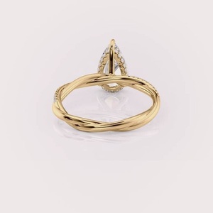 Bague en diamant de culture certifié IGI pour mariage et fiançailles en or jaune/blanc et or rose massif 18 carats - Product Image 2