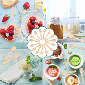 Kích Thước Nhỏ 95Mm Phân Hủy Sinh Học Dùng Một Lần Thìa Gỗ Cho Đảng Mẫu Miễn Phí Ăn Được Vuông Thìa Cho Ice Cream Nếm - Product Image 5