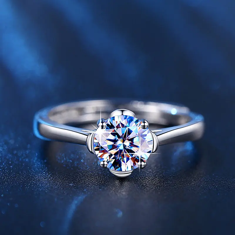 2023 Modieuze 925 Zilveren Diamanten Ring Eenvoudige Bloemenring Vrouwelijke Groothandel Sieraden Ring