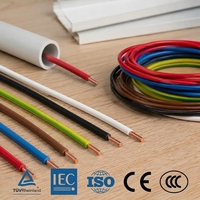 Fil de construction en cuivre massif H05V U, isolé en PVC, 300-500V, câble électrique monobrin