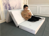 Kaneman japonés futón colchón de suelo 3 plegable para Camping 4 pulgadas espuma Topper portátil cuna cama colchón tri-pliegue colchón