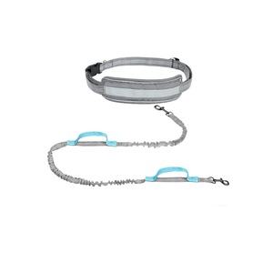 Correa para correr con manos libres para perros, cinturón de cintura ajustable, cuerda elástica de doble Mango, cuerda retráctil, puntadas reflectantes para caminar - Product Image 1