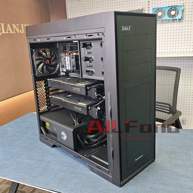 Suitable for DeepSeek R1 70B 32B barebone chassis, supporting 2/4 GPUs, MI50 EPYC CPU  AI server PC LLaMA Vllm