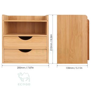 Unité de rangement de bureau en bambou multicouche pour l'organisation des fournitures de bureau à domicile - Product Image 4