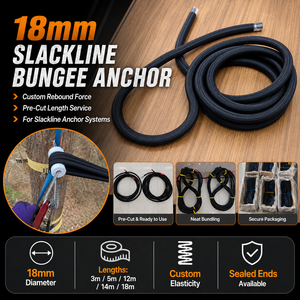 Cordon d'ancrage en polyester et latex de 18 mm pour équipement de highline et de slackline - Écologique et anti-UV - Product Image 1