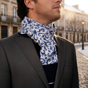 Écharpe châle double face en laine blanche à motif cachemire pour homme, idéale pour l'hiver - Product Image 3