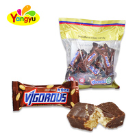 Délicieuses Bouchées de Chocolat Fourrées au Nougat Guimauve, Croustillant Flocon de Neige Rempli de Cacahuètes, Confiseries Enrobées de Chocolat