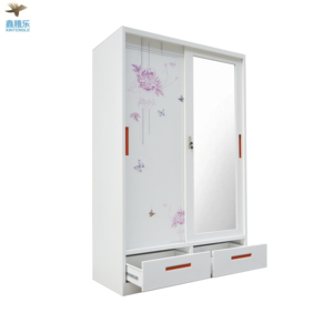 Armoire moderne 2 portes en fer Garde-robe métallique avec <span class=keywords><strong>vêtements</strong></span> en fer Besi Armadio Moderno Meubles de chambre à coucher - Product Image 3
