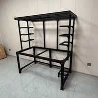 Banc de travail robuste en aluminium noir pour réparation informatique, table de maintenance électronique réglable pour atelier