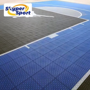 Dalles de sol sportives en PP à emboîtement pour terrains de basketball intérieurs et extérieurs, respectueuses de l'environnement, avec logo personnalisé et lignes de terrains. - Product Image 2