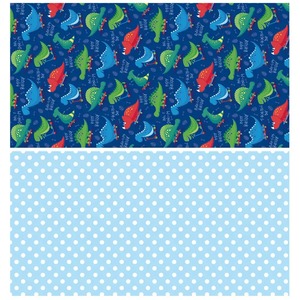 Custom Eco-Friendly Dinosaurs <b>Blue</b> Background Gift Wrap <b>Paper</b> <b>Roll</b> Double Sided PE Coated Recyclable Art <b>Paper</b> 35-100GSM for - Product Image 3