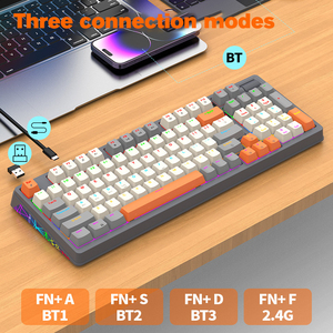 คีย์บอร์ดกลไก <span class=keywords><strong>K95</strong></span> 2.4G ไร้สาย พร้อมปุ่มกด PBT แบบกำหนดโลโก้ได้ รูปแบบภาษาอังกฤษ รองรับการเปลี่ยนสวิตช์ได้ ปรับแต่งโครงสร้างปุ่มสำหรับเล่นเกมได้ - Product Image 1