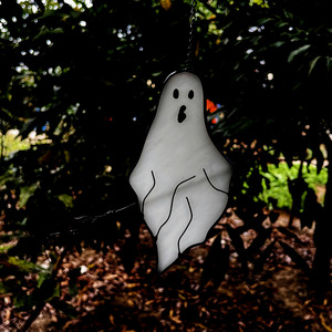 Halloween Pendant Window Glass Ghost Decoration Stained Glass Crafts Creative Gift Handmade