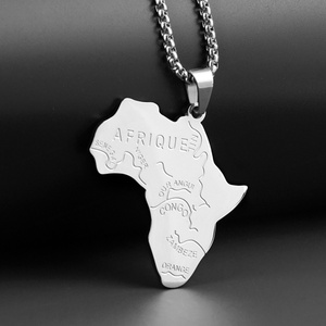 Colgantes de collar de titanio africanos personalizados de fabricante profesional, joyería Hiphop para mujer con engaste de bisel y símbolo cristiano - Product Image 1