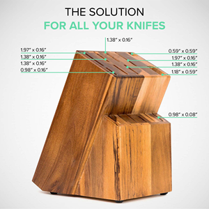 Nouveau bloc à couteaux de cuisine professionnel en bois d'acacia écologique, article cadeau de haute qualité, organisateur de couteaux en bois avec logo personnalisé pour - Product Image 6