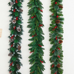 SAISON Noël PVC Guirlande et Rotin Porte Tenture Murale Fenêtre Porte En Verre Atmosphère Décoration pour Scène Disposition - Product Image 2