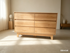 Cassettiera in Legno di Rovere Bianco per <span class=keywords><strong>Camera</strong></span> da Letto, Contenitore con Cassetti, Organizzatore per Cassetti - Product Image 2