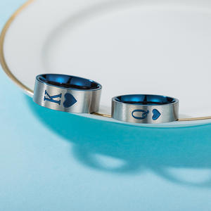 ODM anillos de compromiso anelli <span class=keywords><strong>di</strong></span> promessa coordinati per le coppie Love King Queen fedi nuziali anelli in acciaio inossidabile - Product Image 5