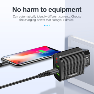 Nouvelle conception Chargeur de voyage LED 3USB 15W 3.1A avec affichage numérique, chargeur mural personnalisable avec logo pour iPhone Xs 13 Samsung Motorola - Product Image 3