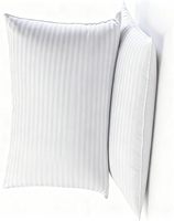 Oreillers de luxe fins, taille standard, lot de 2, ultra doux, alternative au duvet, anti-acariens, 300 fils, pour dormeurs sur le ventre, le dos ou sur le côté, blanc