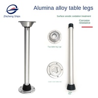 Offre Spéciale Table à manger amovible en teck laqué Cross-Border RV Pieds de table mobiles en alliage d'aluminium avec nouveau support de bureau