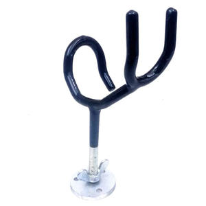 Porte-canne à pêche en acier noir avec revêtement de surface, 25 degrés, avec tige de 4 pouces et base de montage, état d'occasion - Product Image 2